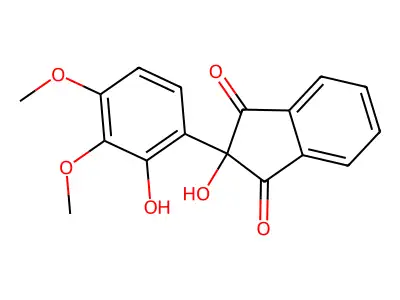 1,3-Indandione, 2-(3,4-dimethoxy-2-hydroxyphenyl)-2-hydroxy- structure