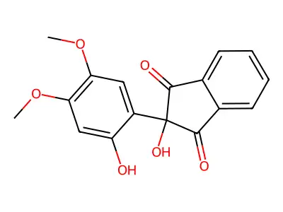 1H-Indene-1,3(2H)-dione, 2-hydroxy-2-(2-hydroxy-4,5-dimethoxyphenyl)- structure