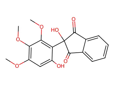 1,3-Indandione, 2-hydroxy-2-(2-hydroxy-4,5,6-trimethoxyphenyl)- structure