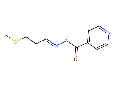 N-(3-methylsulfanylpropylideneamino)pyridine-4-carboxamide structure