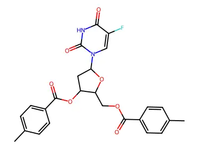 2'-Deoxy-5-fluorouridine 3',5'-bis(4-methylbenzoate) structure