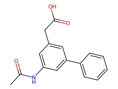 (1,1'-Biphenyl)-3-acetic acid, 5-(acetylamino)- structure