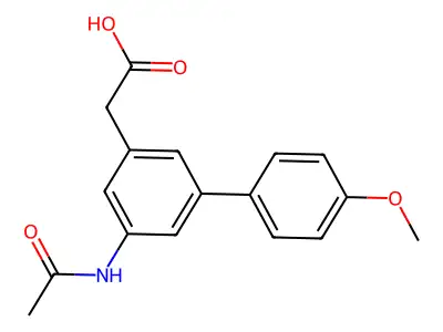 (1,1'-Biphenyl)-3-acetic acid, 5-(acetylamino)-4'-methoxy- structure