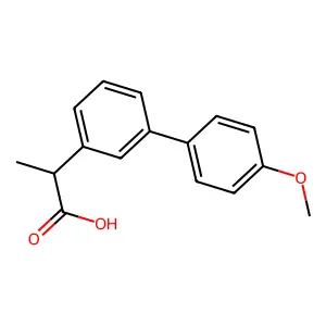 3-Biphenylacetic acid, 4'-methoxy-alpha-methyl- structure
