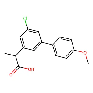 3-Biphenylacetic acid, 5-chloro-4'-methoxy-alpha-methyl- structure