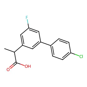 3-Biphenylacetic acid, 4'-chloro-5-fluoro-alpha-methyl- structure
