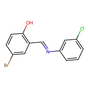 4-bromo-2-{(E)-[(3-chlorophenyl)imino]methyl}phenol structure