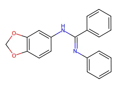 Benzenecarboximidamide, N-1,3-benzodioxol-5-yl-N'-phenyl- structure