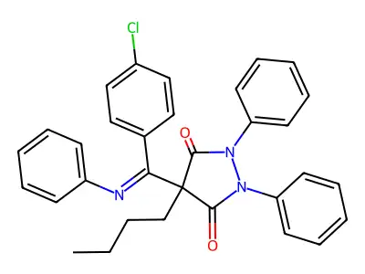 3,5-Pyrazolidinedione,4-butyl-4-(  -1,2-diphenyl- structure