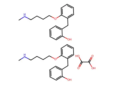 Phenol, o-(o-(4-methylaminobutoxy)benzyl)-, oxalate (2:1) structure