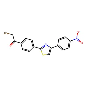 2-Bromo-4'-(4-(p-nitrophenyl)-2-thiazolyl)acetophenone structure