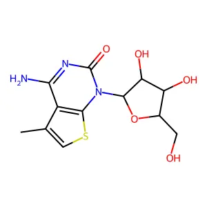 4-amino-1-[3,4-dihydroxy-5-(hydroxymethyl)oxolan-2-yl]-5-methylthieno[2,3-d]pyrimidin-2-one structure