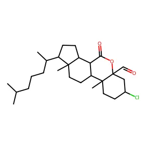 7-chloro-9a,11a-dimethyl-1-(6-methylheptan-2-yl)-4-oxo-1,2,3,3a,3b,6,7,8,9,9b,10,11-dodecahydroindeno[4,5-c]chromene-5a-carbaldehyde structure