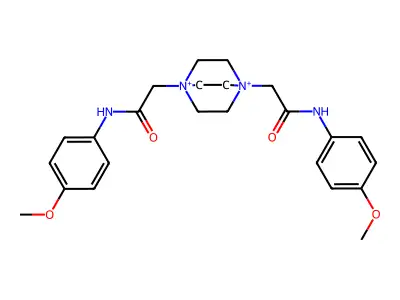 1,4-Bis[2-[(4-methoxyphenyl)amino]-2-oxoethyl]-1,4-diazoniabicyclo[2.2.2]octane structure