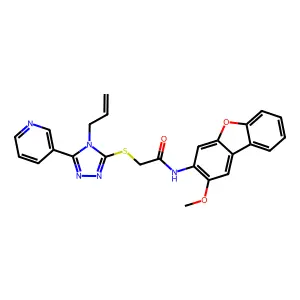 2-[(4-allyl-5-pyridin-3-yl-4H-1,2,4-triazol-3-yl)thio]-N-(2-methoxydibenzo[b,d]furan-3-yl)acetamide structure