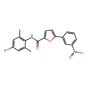 N-(4-bromo-2,6-dimethylphenyl)-5-(3-nitrophenyl)furan-2-carboxamide structure