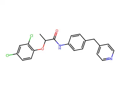 2-(2,4-dichlorophenoxy)-N-[4-(pyridin-4-ylmethyl)phenyl]propanamide structure