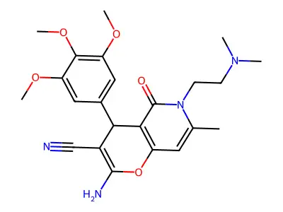2-amino-6-(2-(dimethylamino)ethyl)-7-methyl-5-oxo-4-(3,4,5-trimethoxyphenyl)-5,6-dihydro-4H-pyrano[3,2-c]pyridine-3-carbonitrile structure