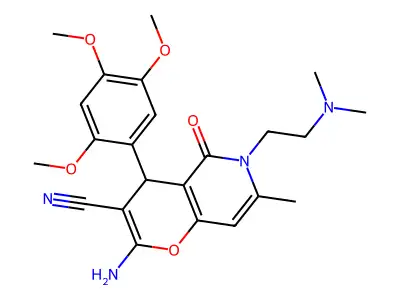 2-amino-6-(2-(dimethylamino)ethyl)-7-methyl-5-oxo-4-(2,4,5-trimethoxyphenyl)-5,6-dihydro-4H-pyrano[3,2-c]pyridine-3-carbonitrile structure