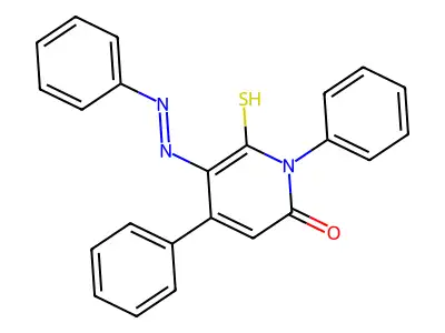 1,4-Diphenyl-5-phenyldiazenyl-6-sulfanylpyridin-2-one structure