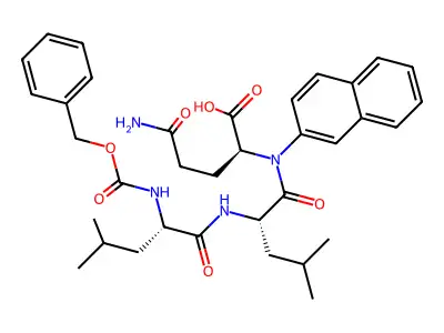Carbobenzoxyleucyl-leucyl-glutamyl-2-naphthylamide structure