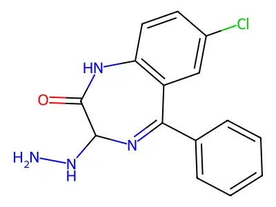 7-Chloro-3-hydrazinyl-5-phenyl-3H-1,4-benzodiazepin-2-ol structure