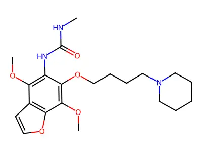 Urea, 1-(4,7-dimethoxy-6-(4-piperidinobutoxy)-5-benzofuranyl)-3-methyl- structure