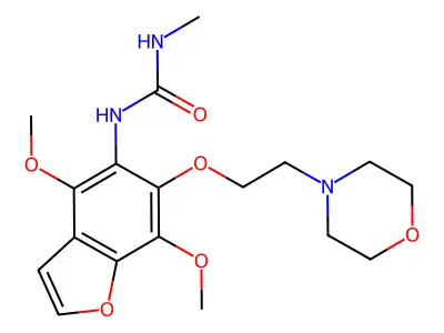Urea, 1-(4,7-dimethoxy-6-(2-morpholinoethoxy)-5-benzofuranyl)-3-methyl- structure