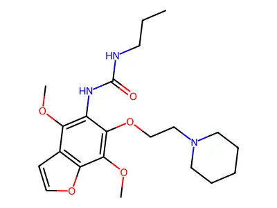 Urea, 1-(4,7-dimethoxy-6-(2-piperidinoethoxy)-5-benzofuranyl)-3-propyl- structure