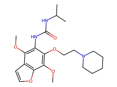 Urea, 1-(4,7-dimethoxy-6-(2-piperidinoethoxy)-5-benzofuranyl)-3-isopropyl- structure