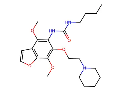 Urea, 1-(4,7-dimethoxy-6-(2-piperidinoethoxy)-5-benzofuranyl)-3-butyl- structure