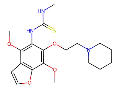 Urea, 1-(4,7-dimethoxy-6-(2-piperidinoethoxy)-5-benzofuranyl)-3-methyl-2-thio- structure