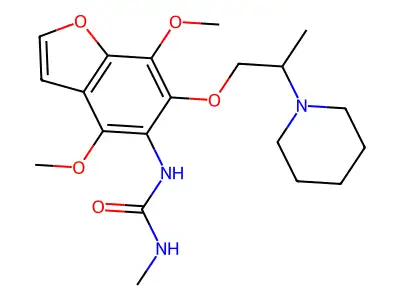 Urea, 1-(4,7-dimethoxy-6-(2-piperidinopropoxy)-5-benzofuranyl)-3-methyl- structure