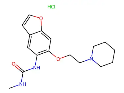 Urea, 1-(6-(2-piperidinoethoxy)-5-benzofuranyl)-3-methyl, hydrochloride structure