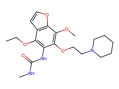 Urea, 1-(4-ethoxy-7-methoxy-6-(2-piperidinoethoxy)-5-benzofuranyl)-3-methyl- structure