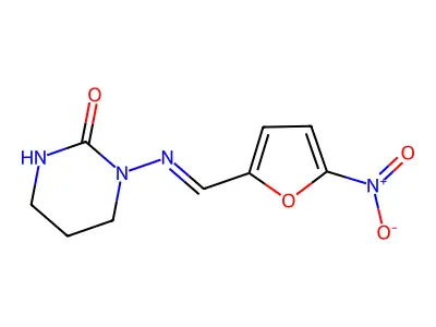 1-(5-Nitro-furan-2-ylmethyleneamino)-tetrahydro-pyrimidin-2-one structure