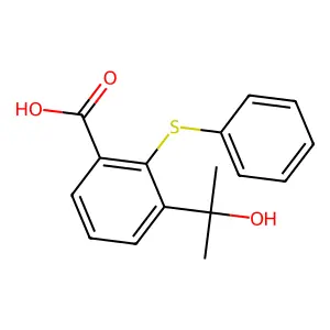 3-(2-Hydroxypropan-2-yl)-2-(phenylsulfanyl)benzoic acid structure