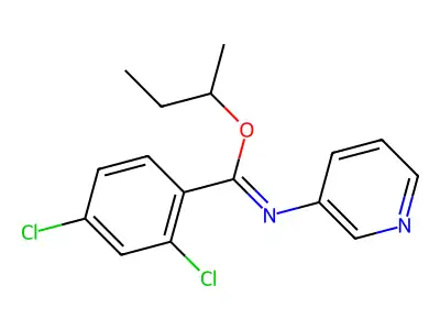 sec-butyl 2,4-dichloro-N-(3-pyridinyl)benzenecarboximidoate structure