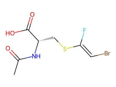(2R)-2-acetamido-3-(2-bromo-1-fluoroethenyl)sulfanylpropanoic acid structure