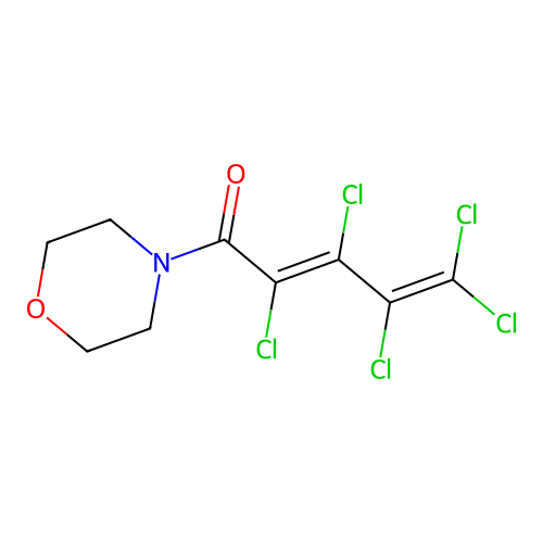 1-Morpholino-2,3,4,5,5-pentachloro-2,4-pentadien-1-one structure