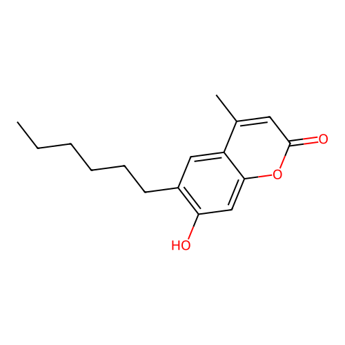 6-Hexyl-4-methyl-7-hydroxycumarin structure