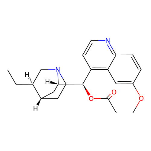 Cinchonan-9-ol, 10,11-dihydro-6'-methoxy-, 9-acetate, (8alpha,9R)- structure