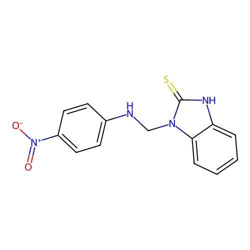 1-[(4-nitroanilino)methyl]-1,3-dihydro-2H-benzimidazole-2-thione structure