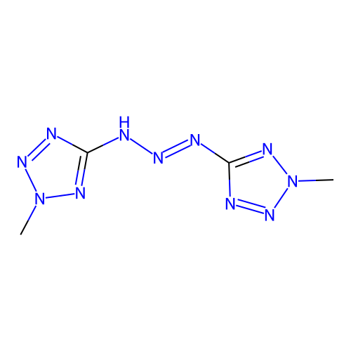 5,5'-(1E)-triaz-1-ene-1,3-diylbis(2-methyl-2H-tetrazole) structure