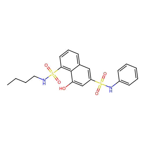N1-Butyl-8-hydroxy-N6-phenylnaphthalene-1,6-disulphonamide structure