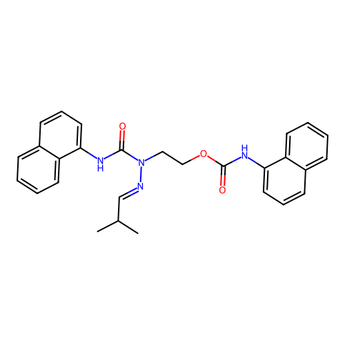 2-[2-(2-methylpropylidene)-1-(naphthalen-1-ylcarbamoyl)hydrazinyl]ethyl naphthalen-1-ylcarbamate structure