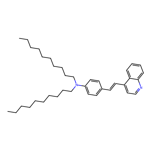 N,N-didecyl-4-[(E)-2-quinolin-4-ylethenyl]aniline structure