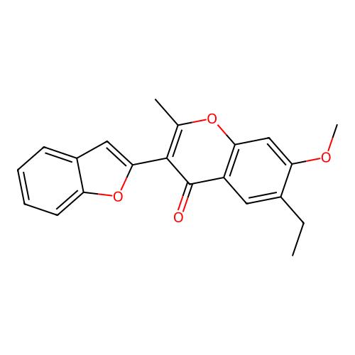 3-(benzofuran-2-yl)-6-ethyl-7-methoxy-2-methyl-4H-chromen-4-one structure