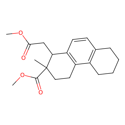 methyl 1-(2-methoxy-2-oxoethyl)-2-methyl-1,2,3,4,5,6,7,8-octahydrophenanthrene-2-carboxylate structure