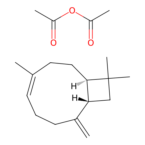 Caryophyllene, acetylated structure